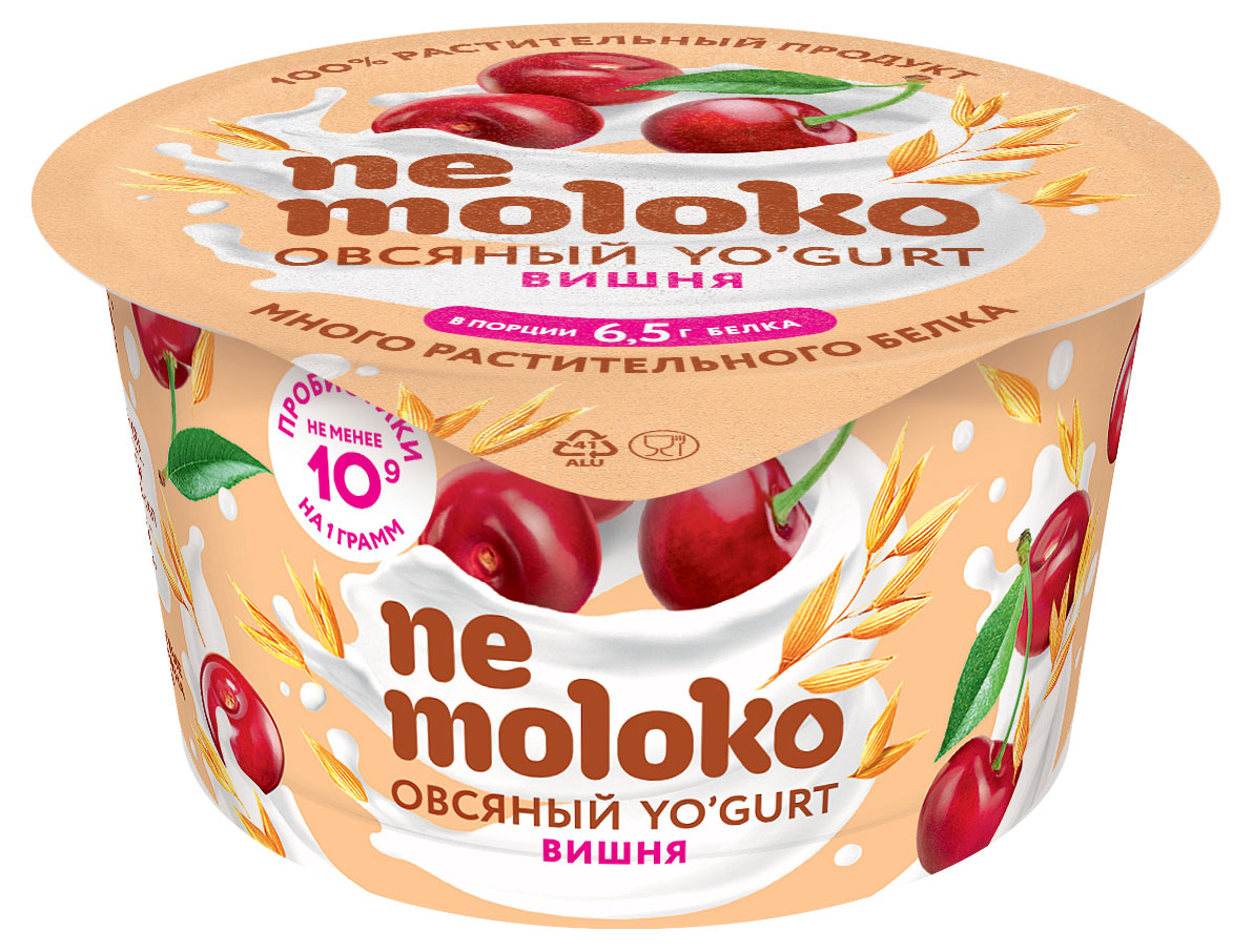 

Йогурт овсяный Nemoloko с вишней для детей старше 3х лет 5%, 130 г