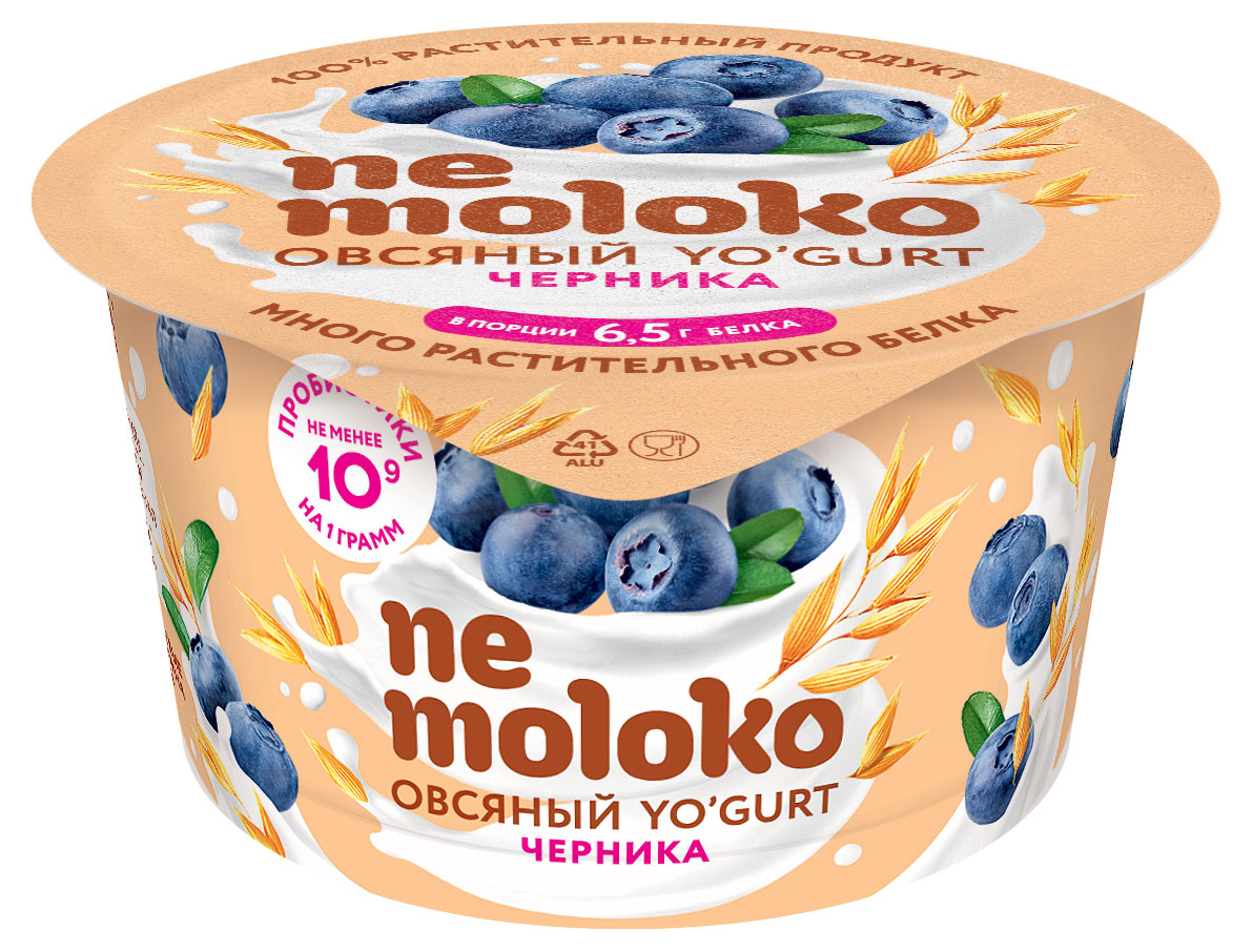 

Йогурт овсяный Nemoloko с черникой для детей старше 3х лет 5%, 130 г