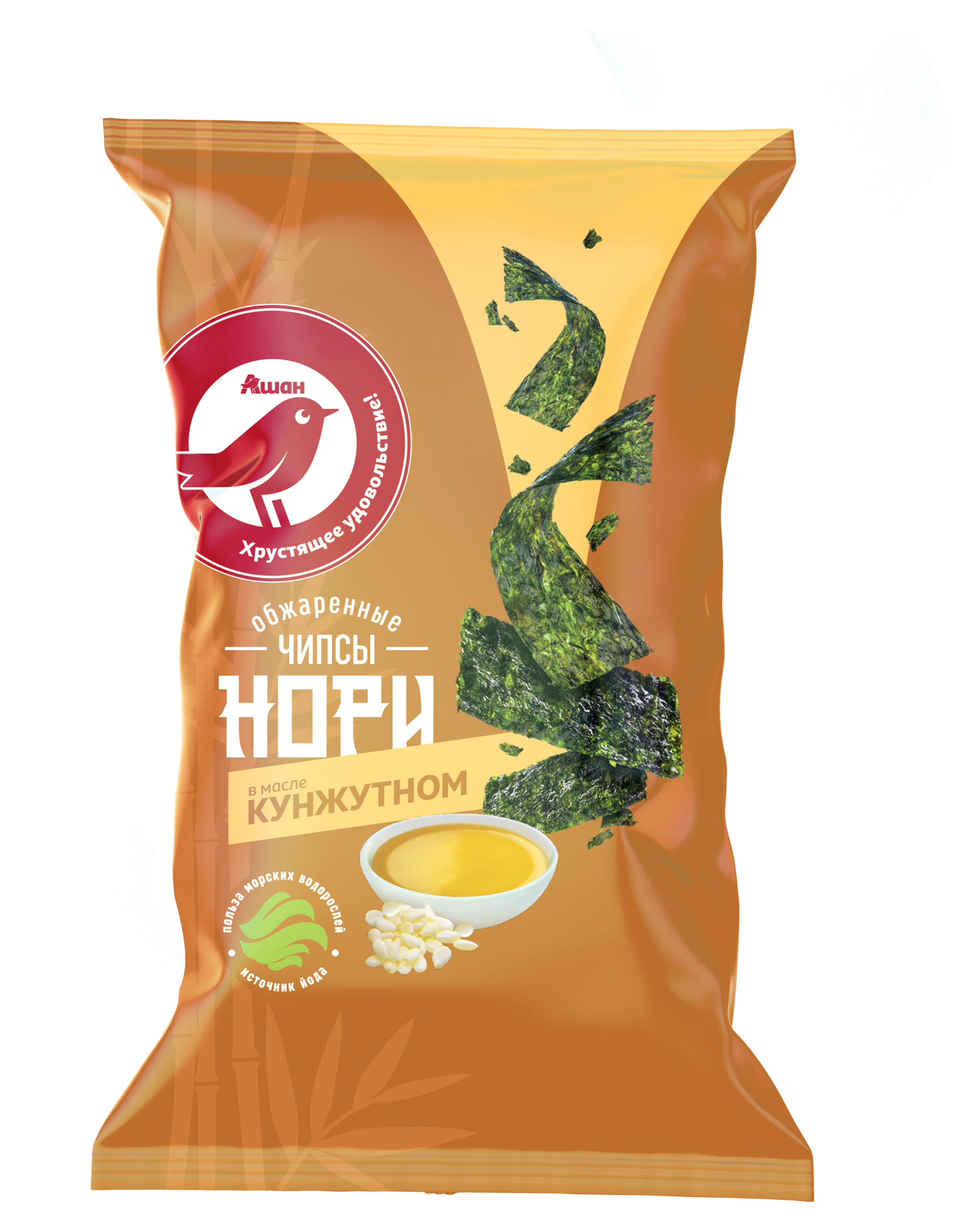 

Чипсы Нори АШАН Красная птица с кунжутом, 5 г