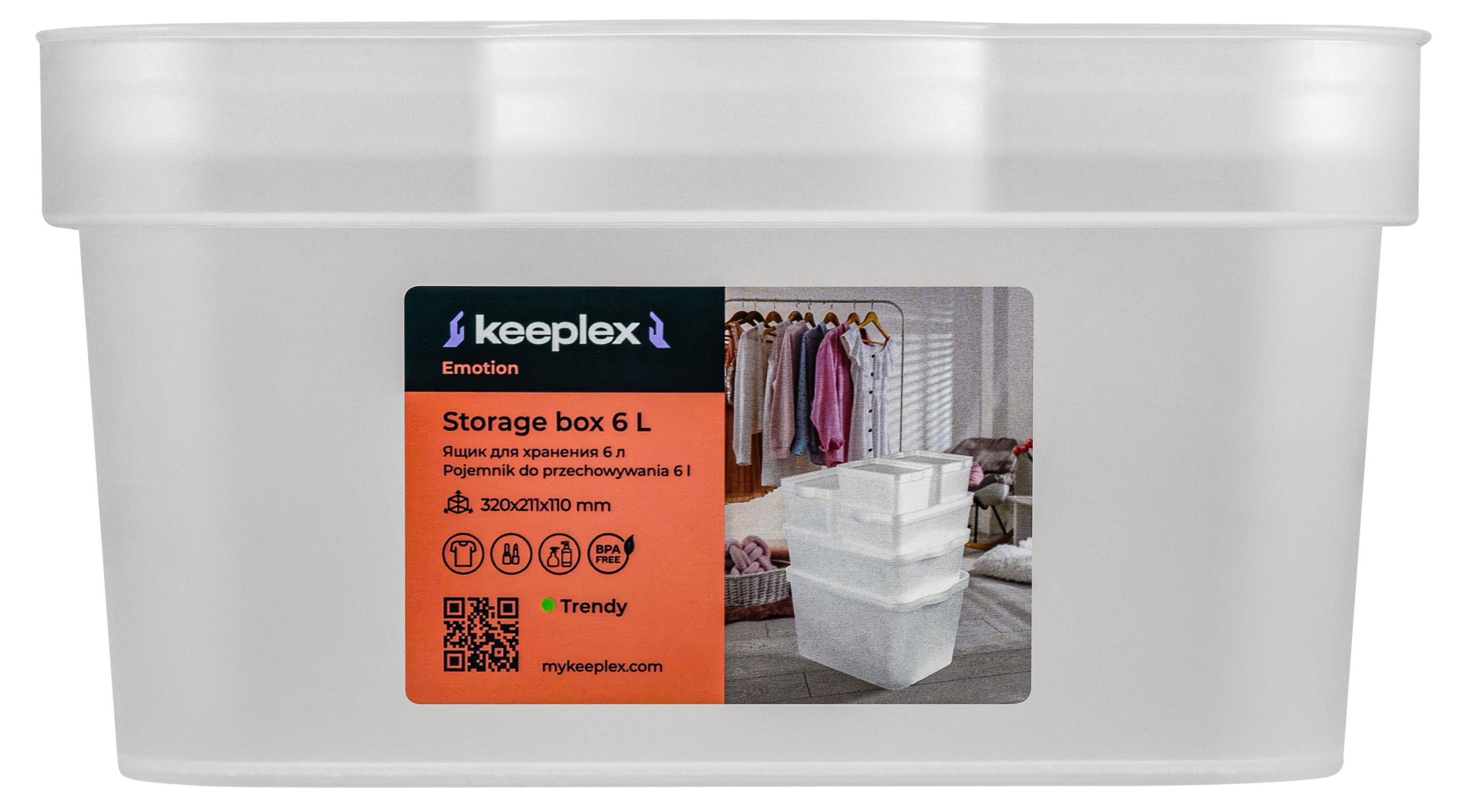 Изображение товара Ящик для хранения Keeplex Trendy матовый кристалл 6 л 32х21,1х11 см