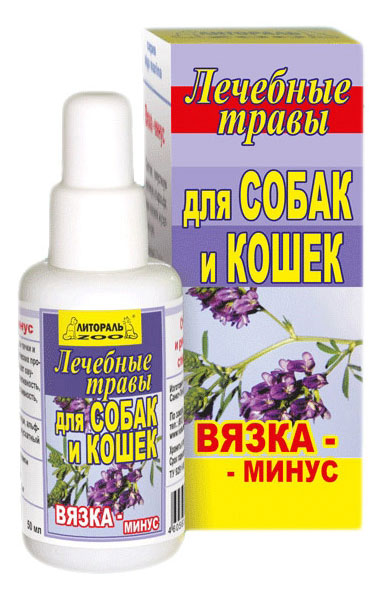 

Настойка лечебных трав для животных Вака Вязка-минус, 50 мл