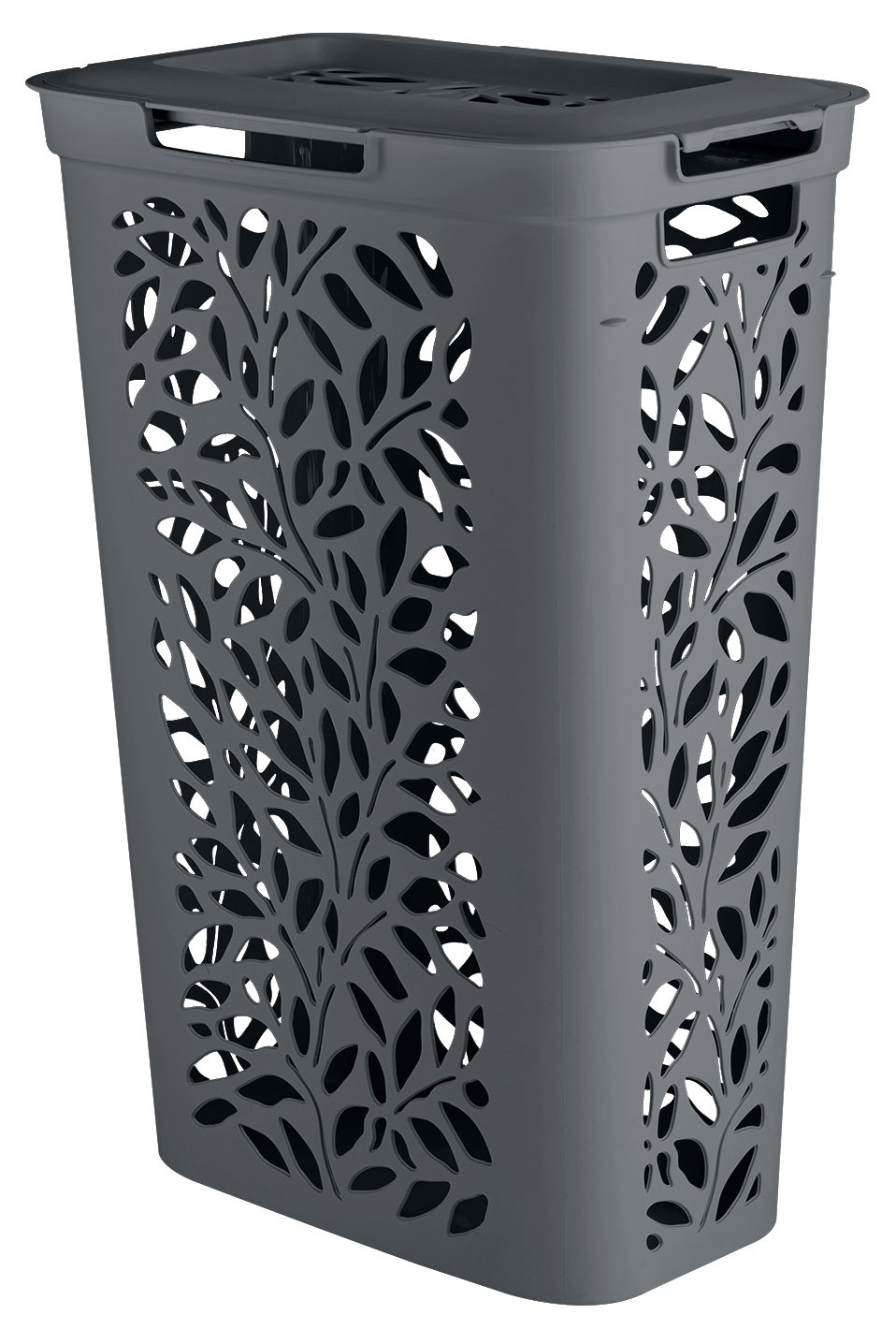 

Корзина для белья Полимербыт Leaves серая, 40 л
