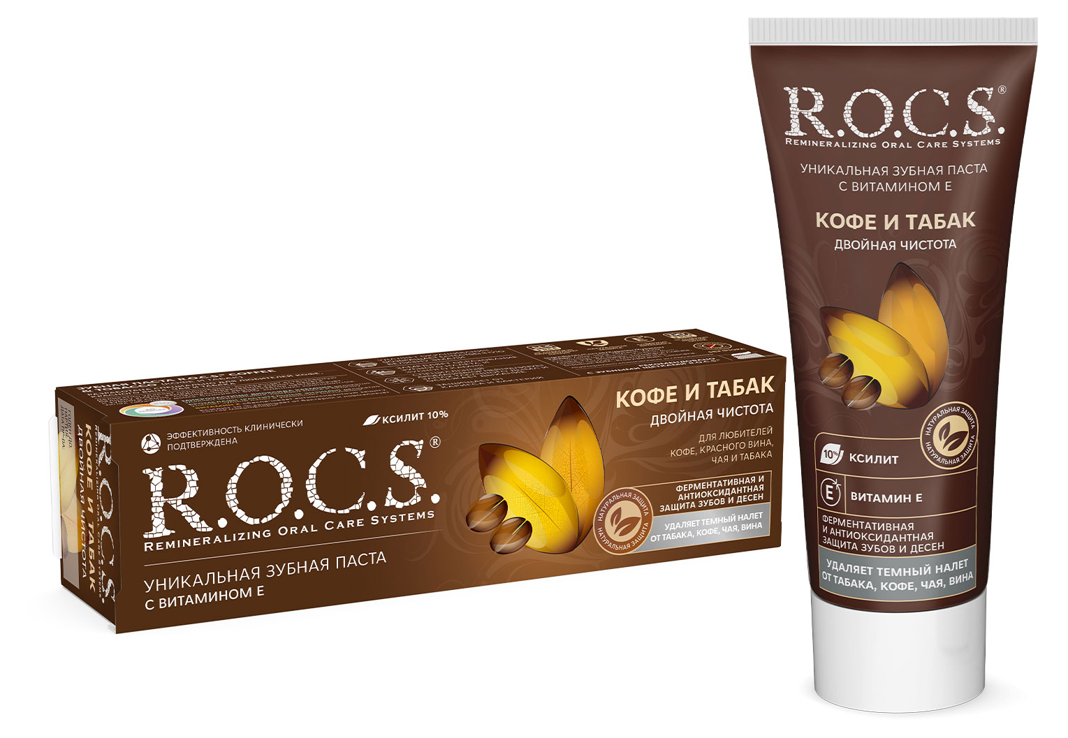Изображение товара Зубная паста R.O.C.S. кофе и табак R.O.C.S., 74 мл