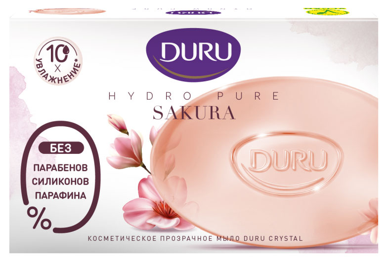 

Мыло твердое Duru Hydro Pure Sakura лепестки сакуры, 106 г