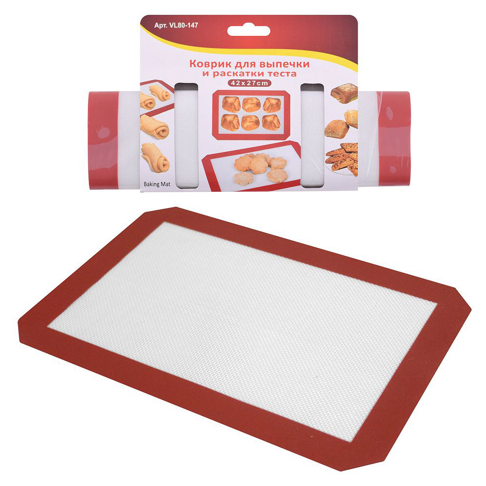 

Коврик для выпечки и раскатки теста Мультидом, 42х27 см