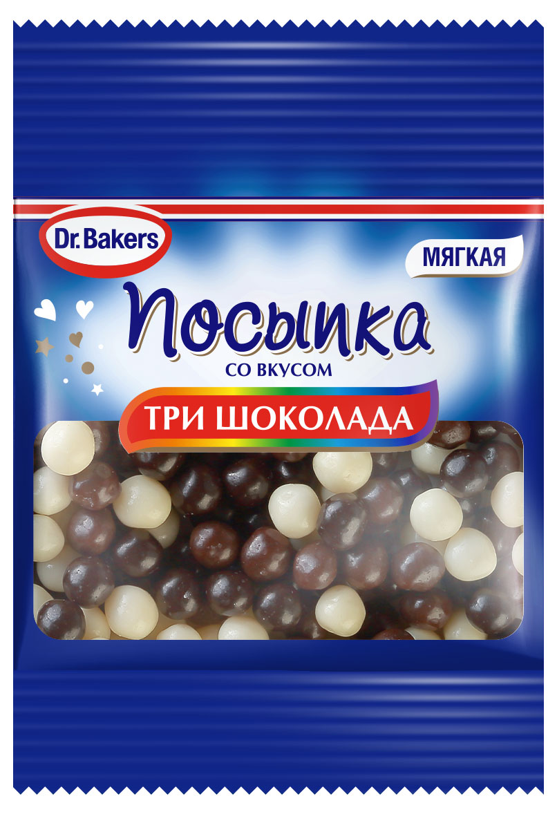 Изображение товара Посыпка Dr.Bakers со вкусом три шоколада, 10 г