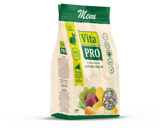 Vita Pro | Корм для кроликов Vita Pro Основной рацион, 400 г