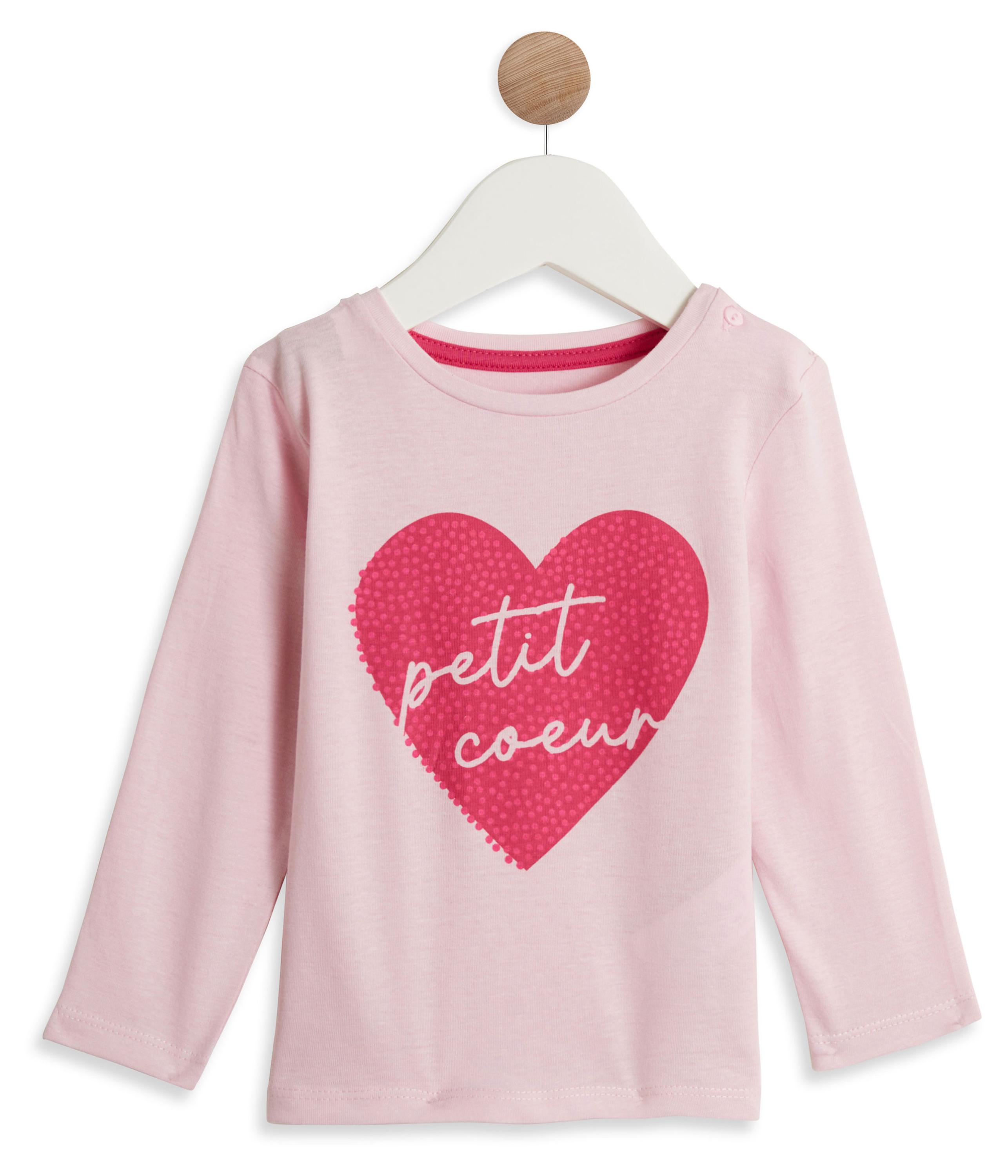 

Футболка для девочки InExtenso Petit coeur розовая