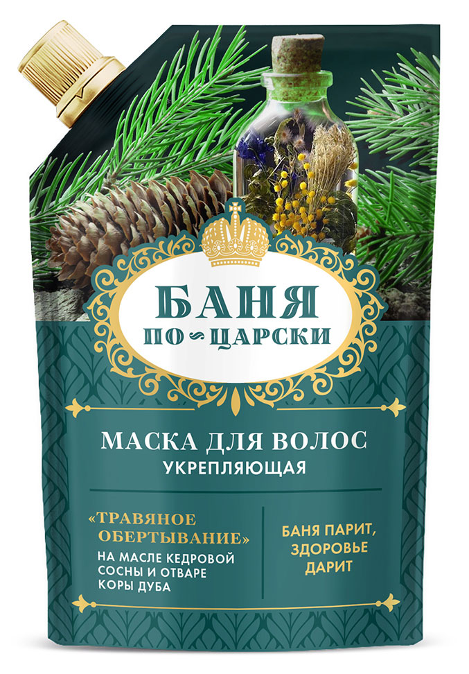 

Маска для волос Баня по-царски Травяное обертывание укрепляющая, 100 мл