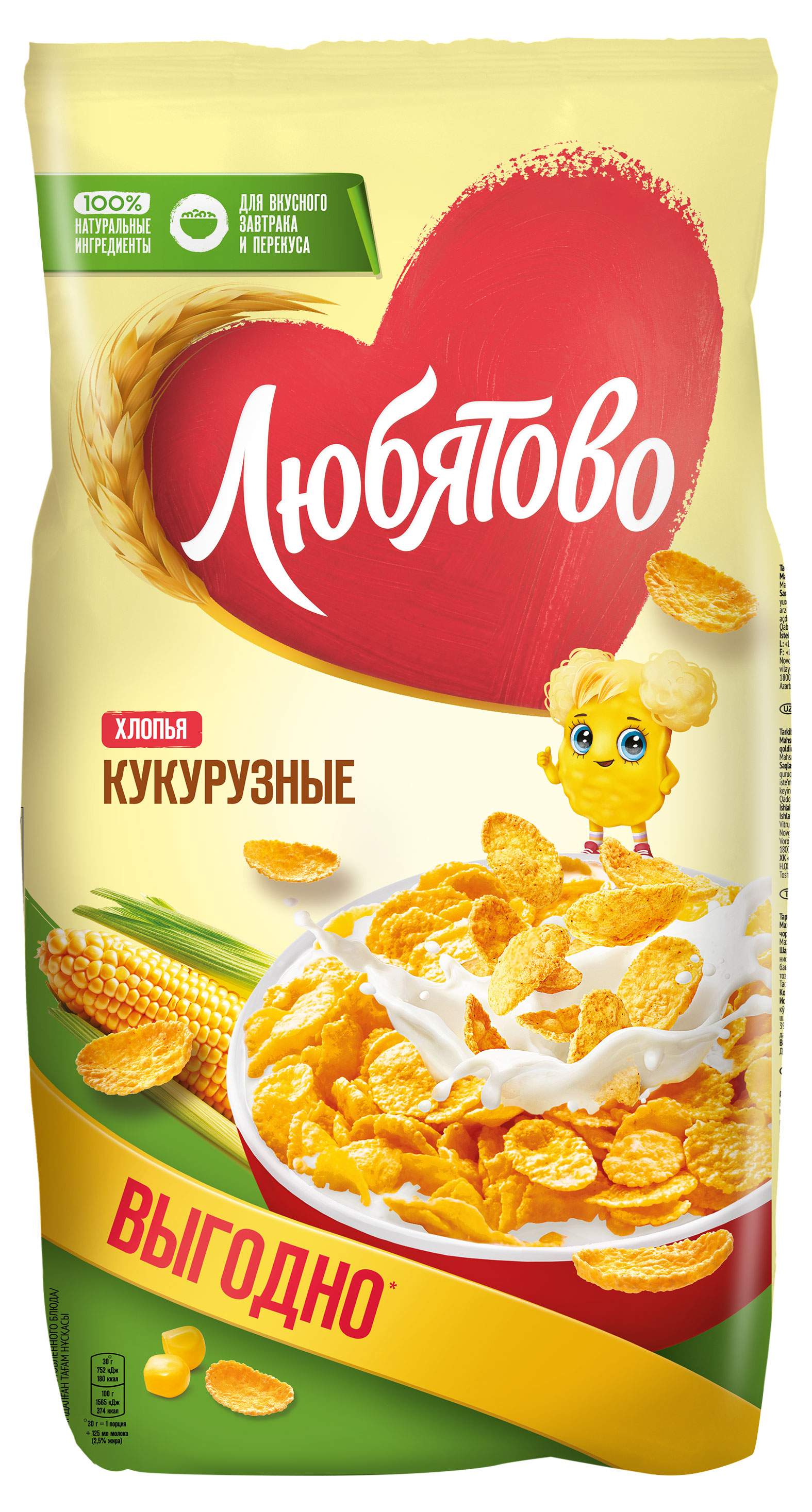 

Хлопья кукурузные Любятово, 600 г