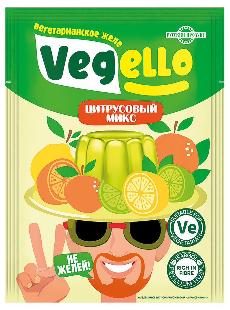 

Желе быстрого приготовления Vegello Цитрусовый микс, 40 г