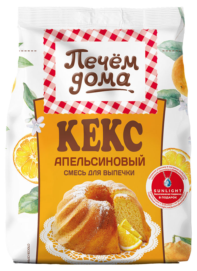 

Смесь для выпечки Печем Дома Кекс апельсиновый, 300 г