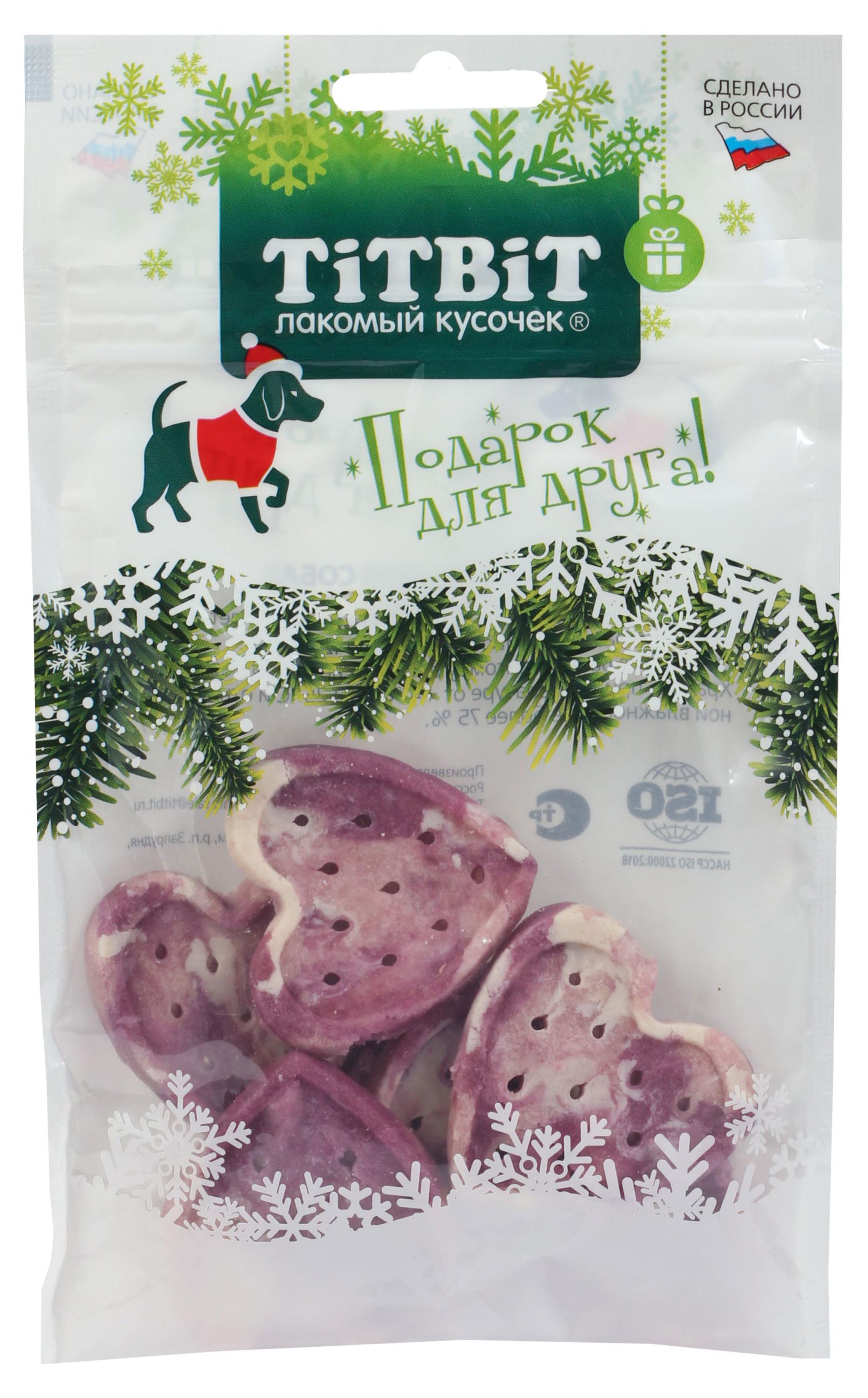 

Лакомство для собак TITBIT Снеки мягкие с кроликом и черникой, 70 г