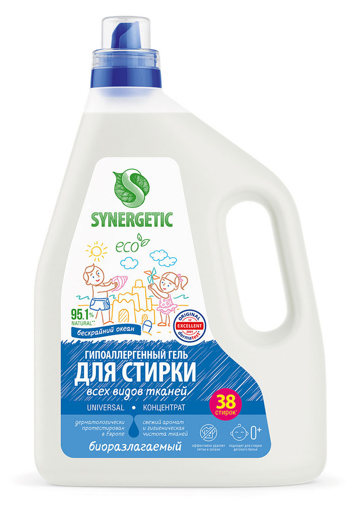 

Гель для стирки Synergetic UNIVERSAL Бескрайний океан, 2,28 л (38 стирок)