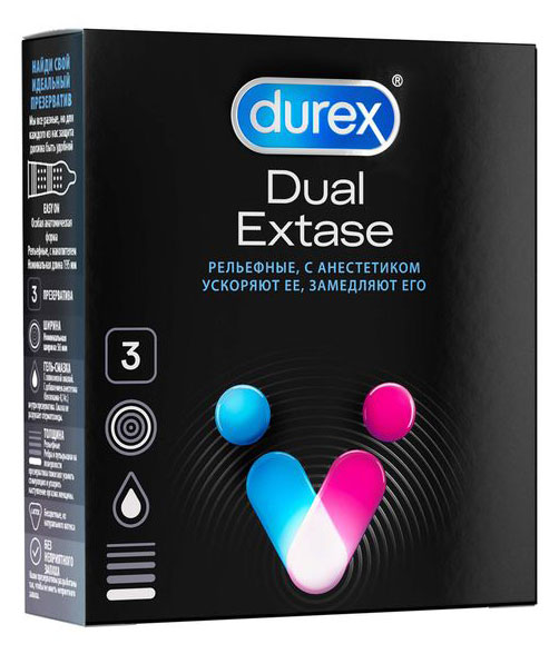 Изображение товара Презервативы Durex Dual Extase, 3 шт