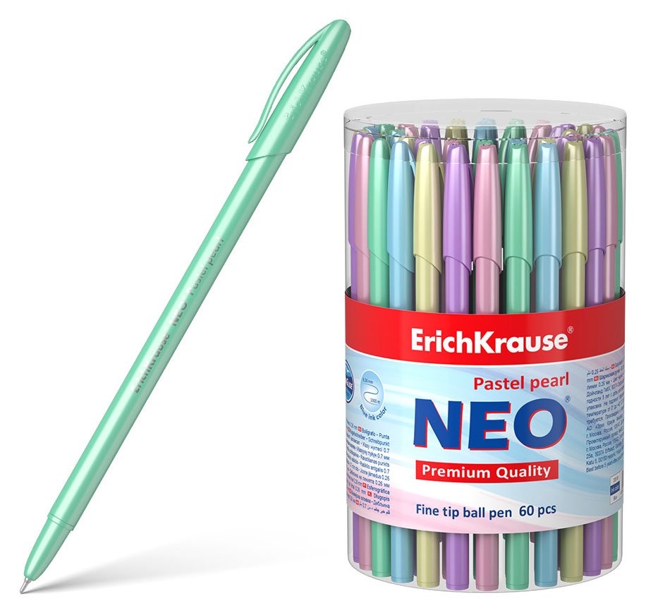 

Ручка шариковая ErichKrause Neo Pastel pearl синяя, 1 шт
