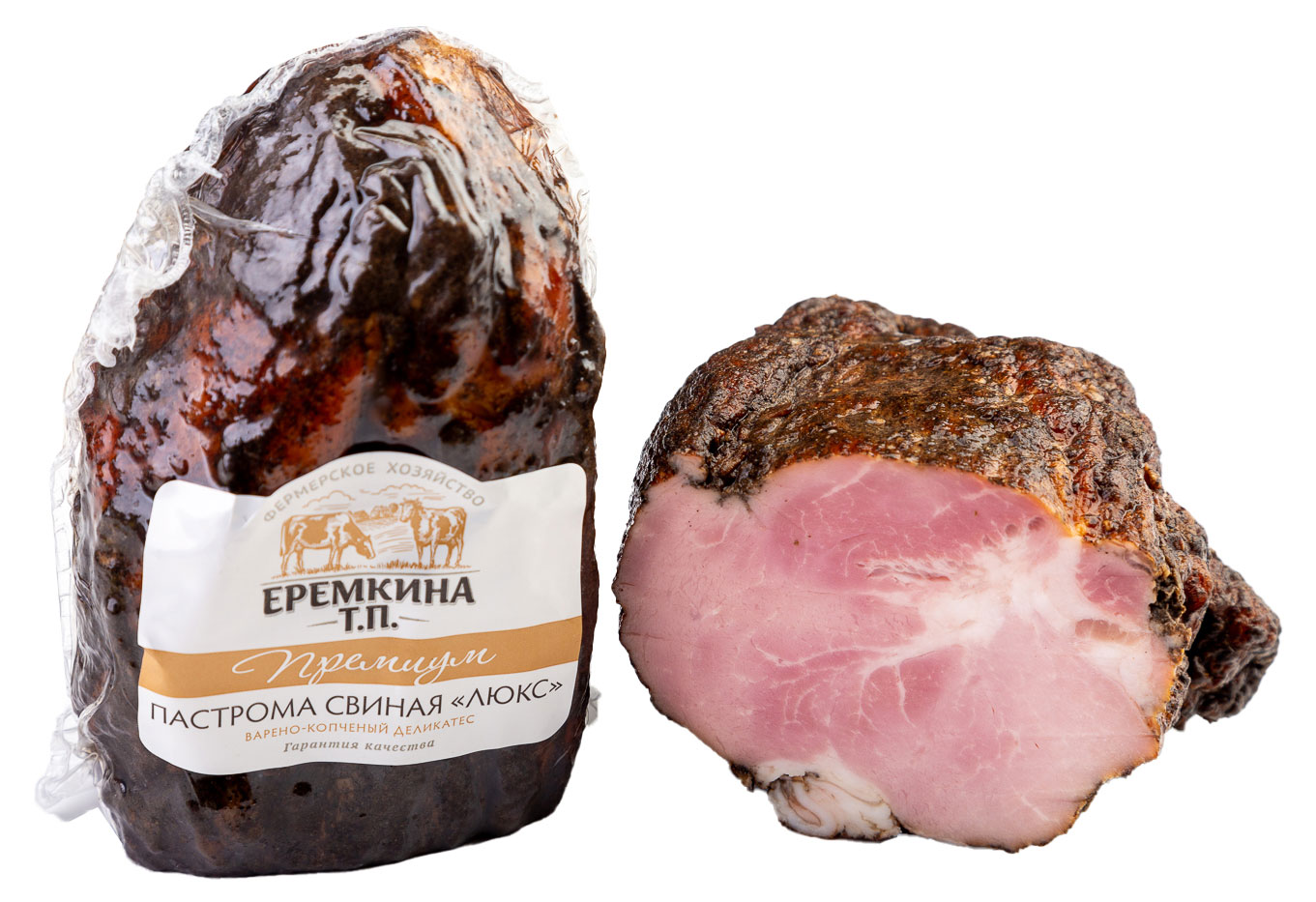 Изображение товара Пастрома свиная варено-копченая КФХ Еремино поле Люкс 1 кг