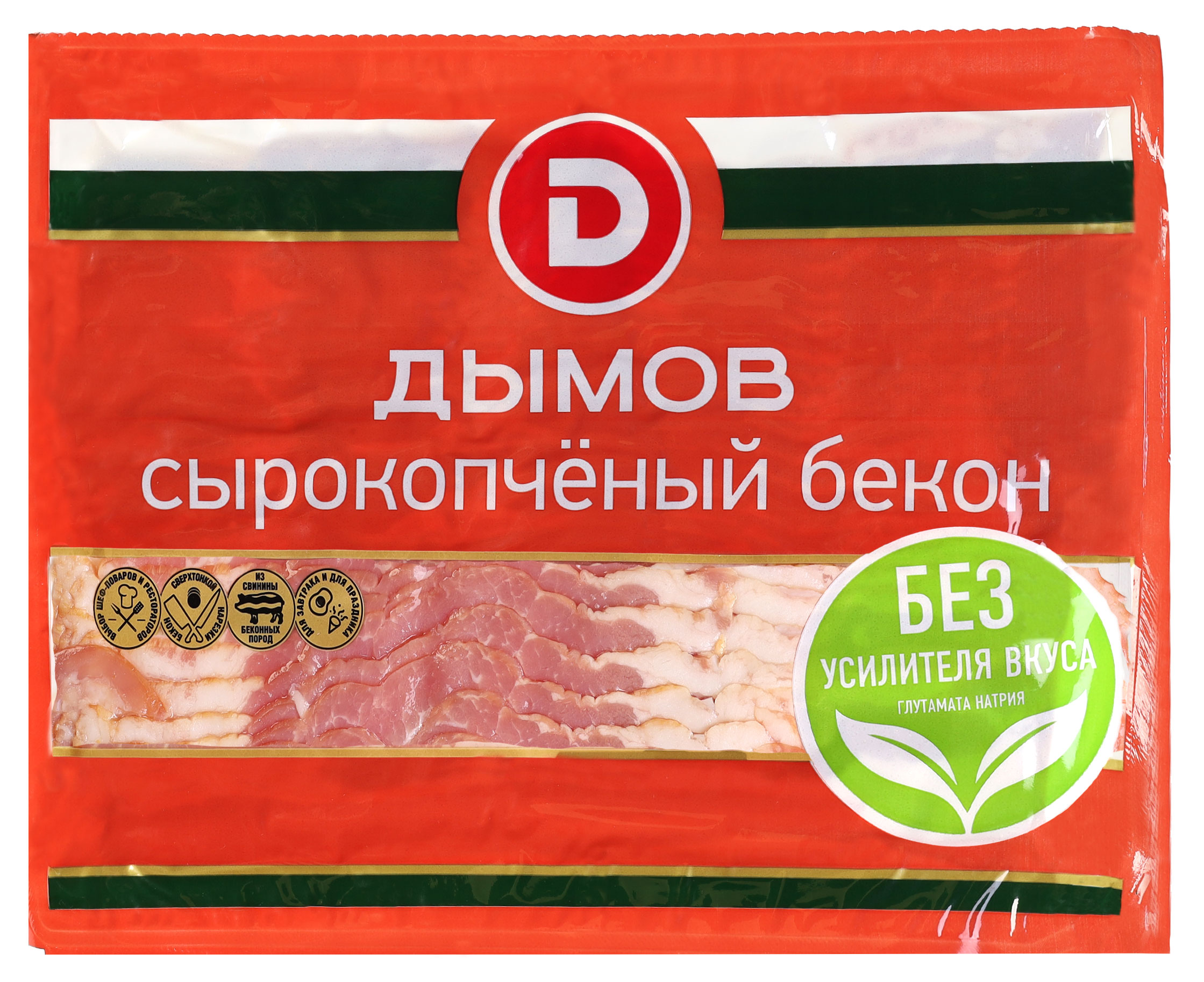 

Бекон сырокопченый ДЫМОВ Венгерский нарезка, 500 г