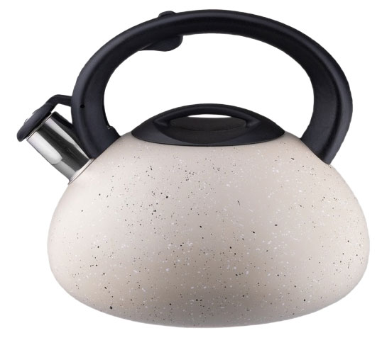Изображение товара Чайник Hitt Starlight beige marble со свистком, 3 л