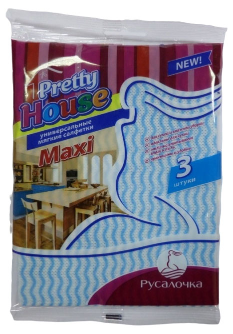 

Салфетки для уборки Pretty House Макси универсальные мягкие, 3 шт