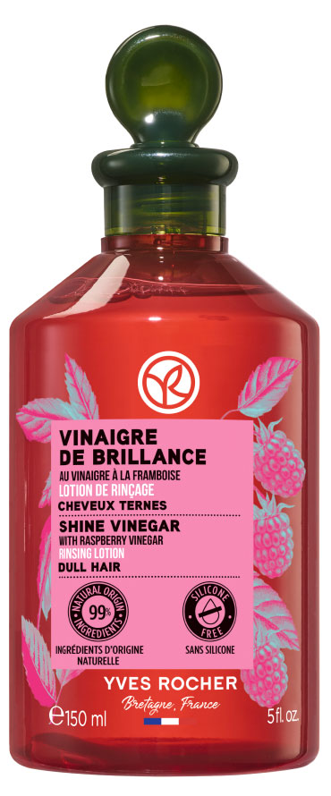 

Уксус-ополаскиватель для волос Yves Rocher Блеск с малиновым уксусом, 150 мл