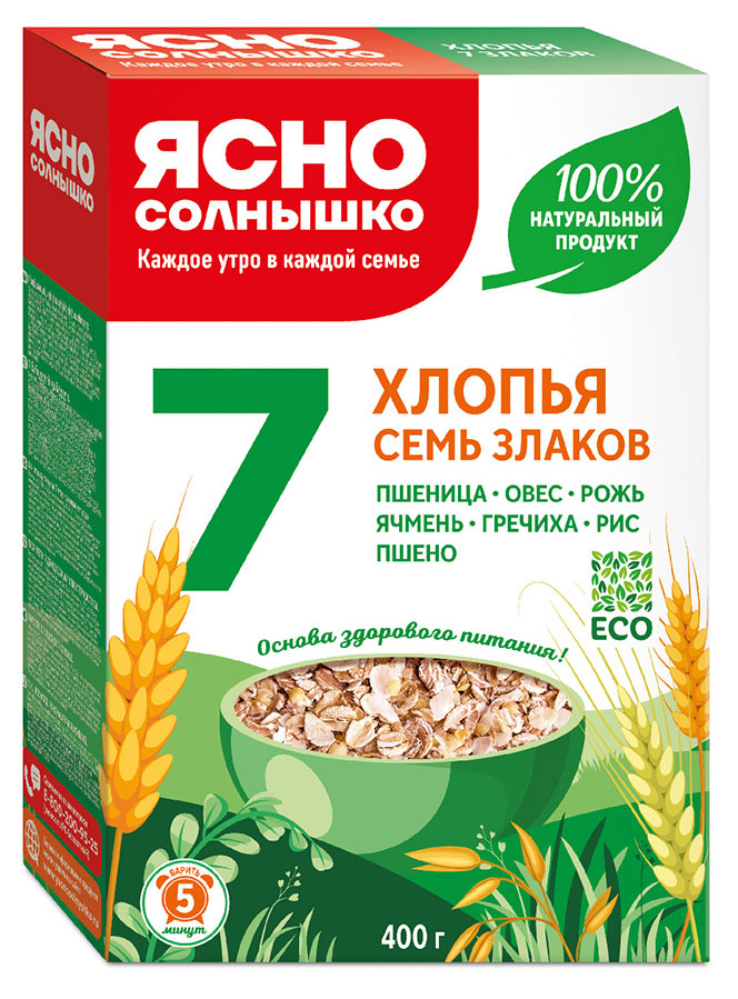 

Хлопья Ясно солнышко 7 злаков, 400 г