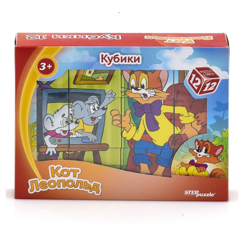 

Кубики Step Puzzle Кот Леопольд, 12 шт