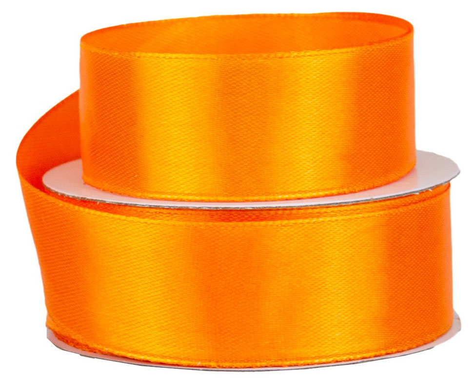 

Лента флористическая Азалия Декор атлас оранжевая для цветов и подарков 25 мм х 22 м, 1 шт