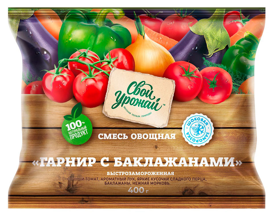

Смесь овощная Свой Урожай Гарнир с баклажанами, 400 г
