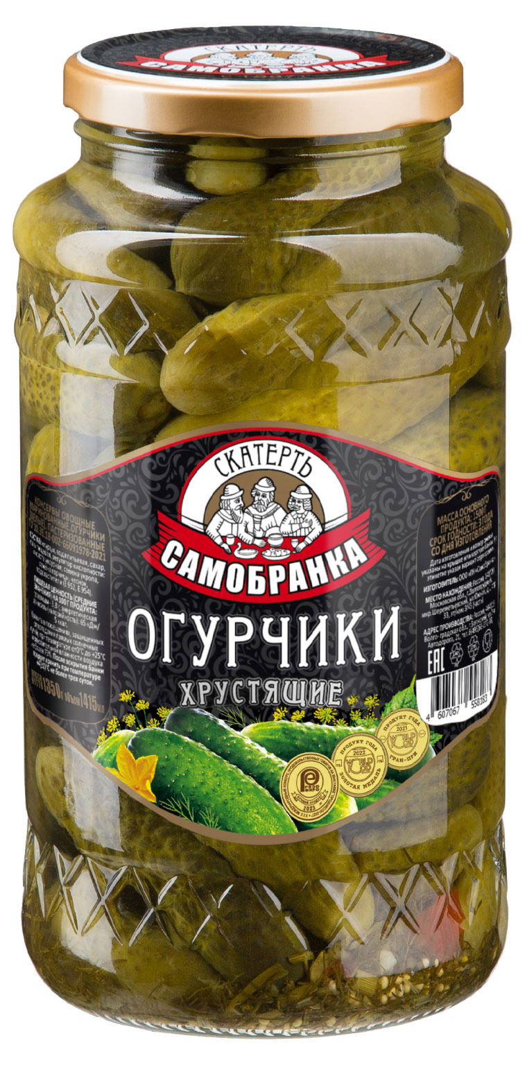 

Огурцы Скатерть-Самобранка маринованные хрустящие, 1,415 л