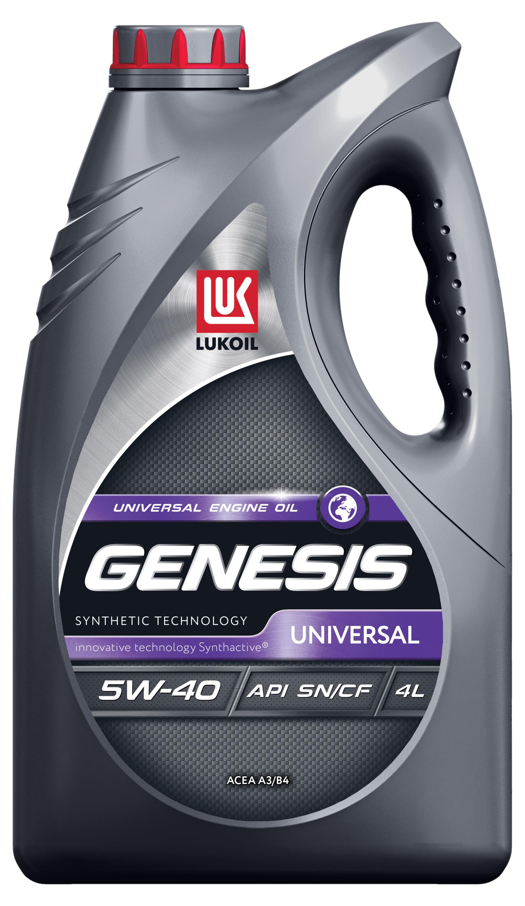 

Масло моторное Лукойл Genesis Universal 5W40 синтетическое, 4 л
