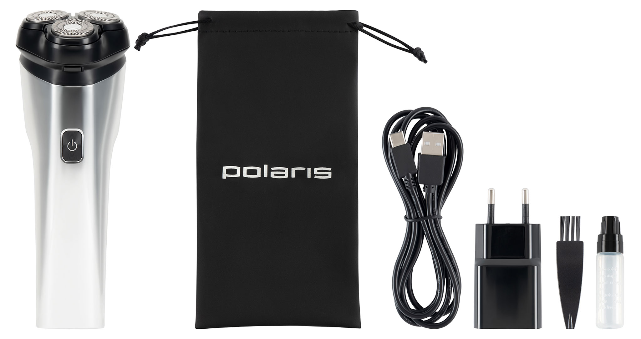 

Электробритва Polaris PMR 0613RC серебристо-черная