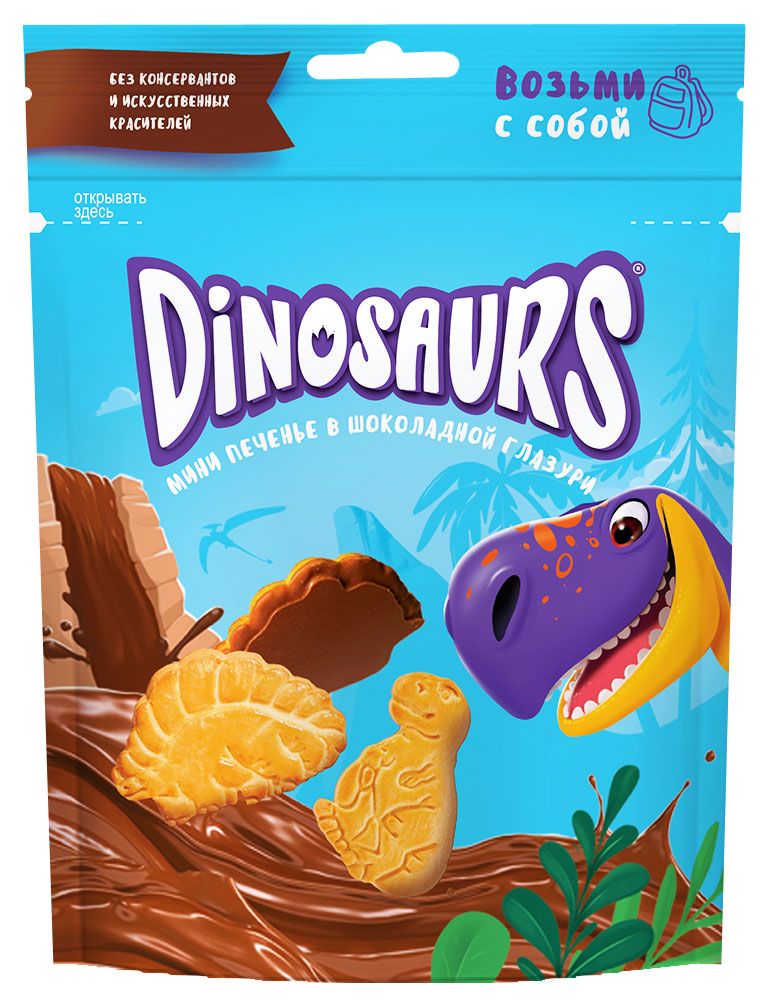 

Печенье Dinosaurs сахарное мини в молочной глазури, 50 г