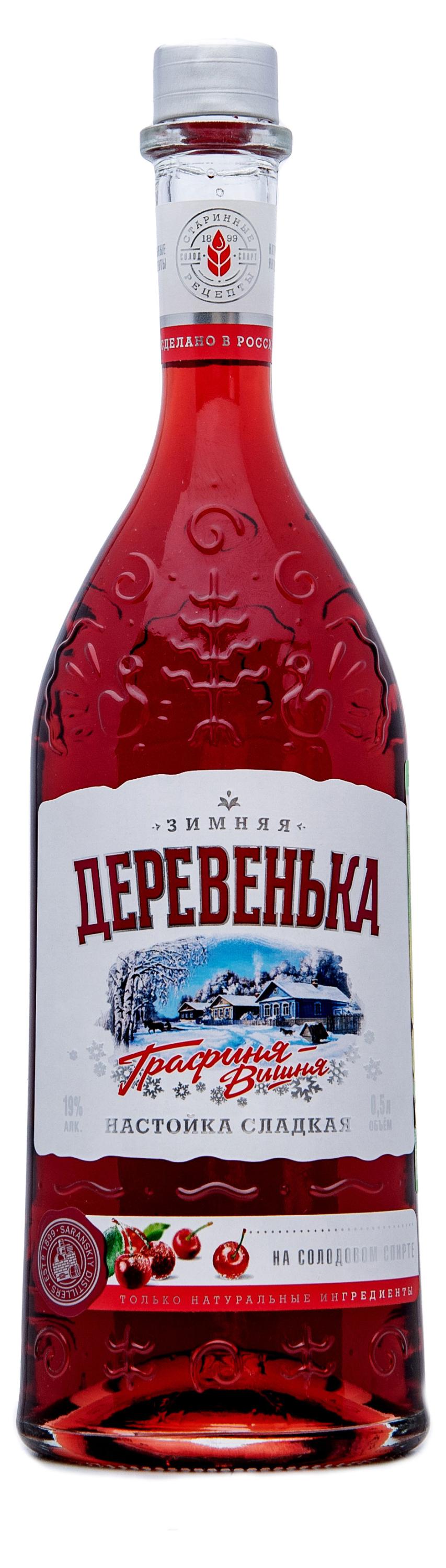 

Настойка Зимняя Деревенька Графиня Вишня Россия, 0,5 л