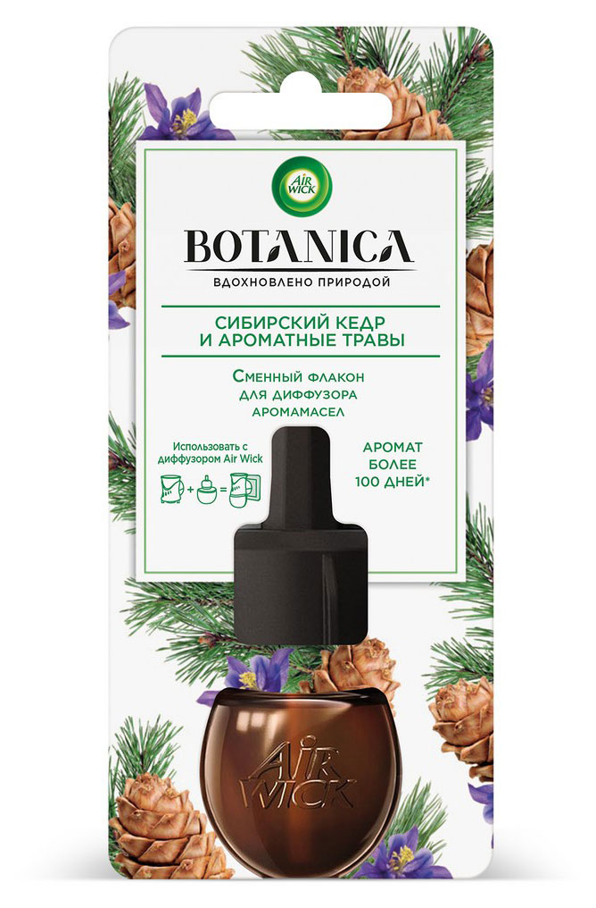 

Аромамасло для диффузора Airwick Botanica Сибирский кедр и ароматные травы, 19 мл
