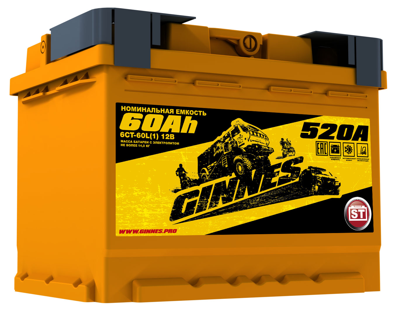 

Аккумулятор автомобильный Ginnes 6СТ-60.1 Tungstone 60а/ч