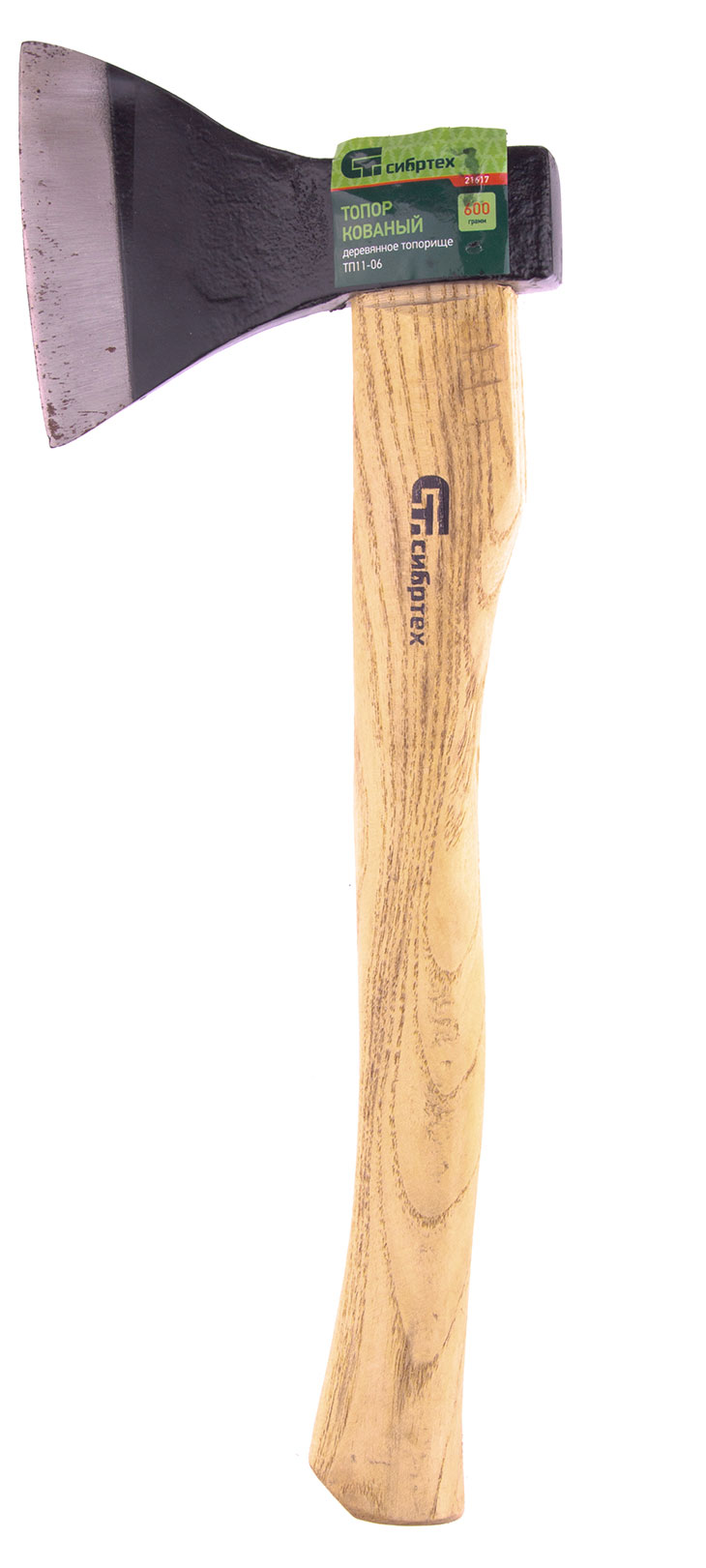 Изображение товара Топор Сибртех ТП11-06 600 г в сборе кованый деревянное топорище
