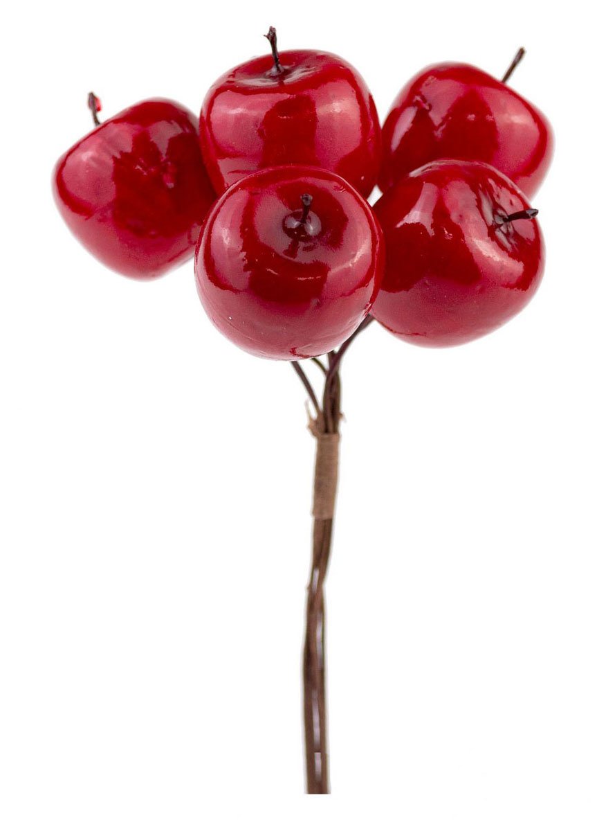 Изображение товара Набор яблок Азалия Декор с блестками на вставках 6 шт красный