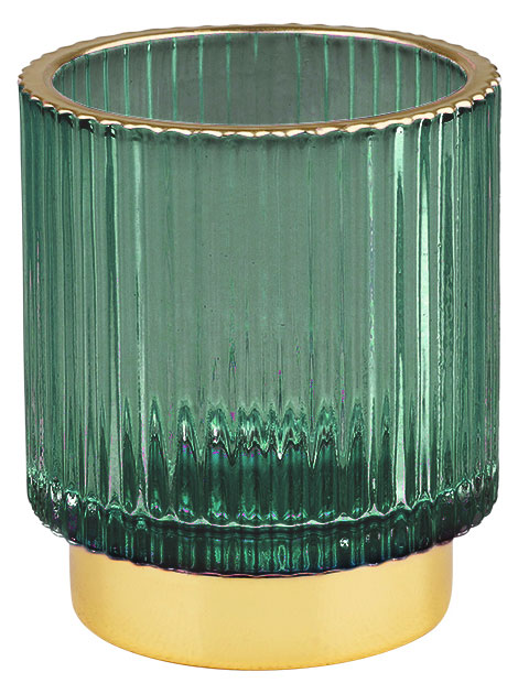 

Подсвечник Вещицы Рельеф зеленый, h 80 мм