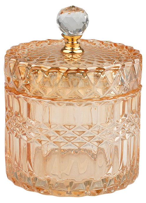 

Шкатулка Вещицы стеклянная с крышкой бежевая, 9х9х11 см