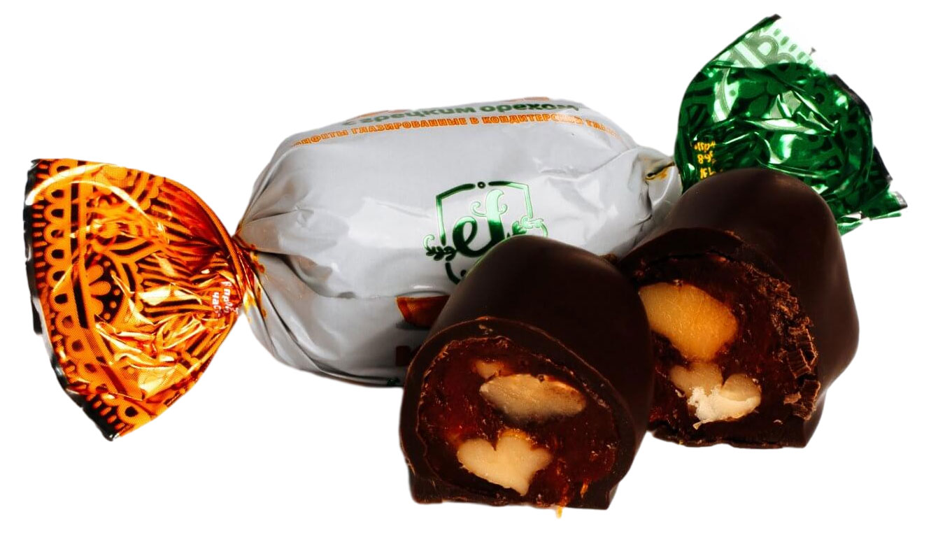 Изображение товара Конфеты курага с грецким орехом натуральные фруктово-ореховые 200 г