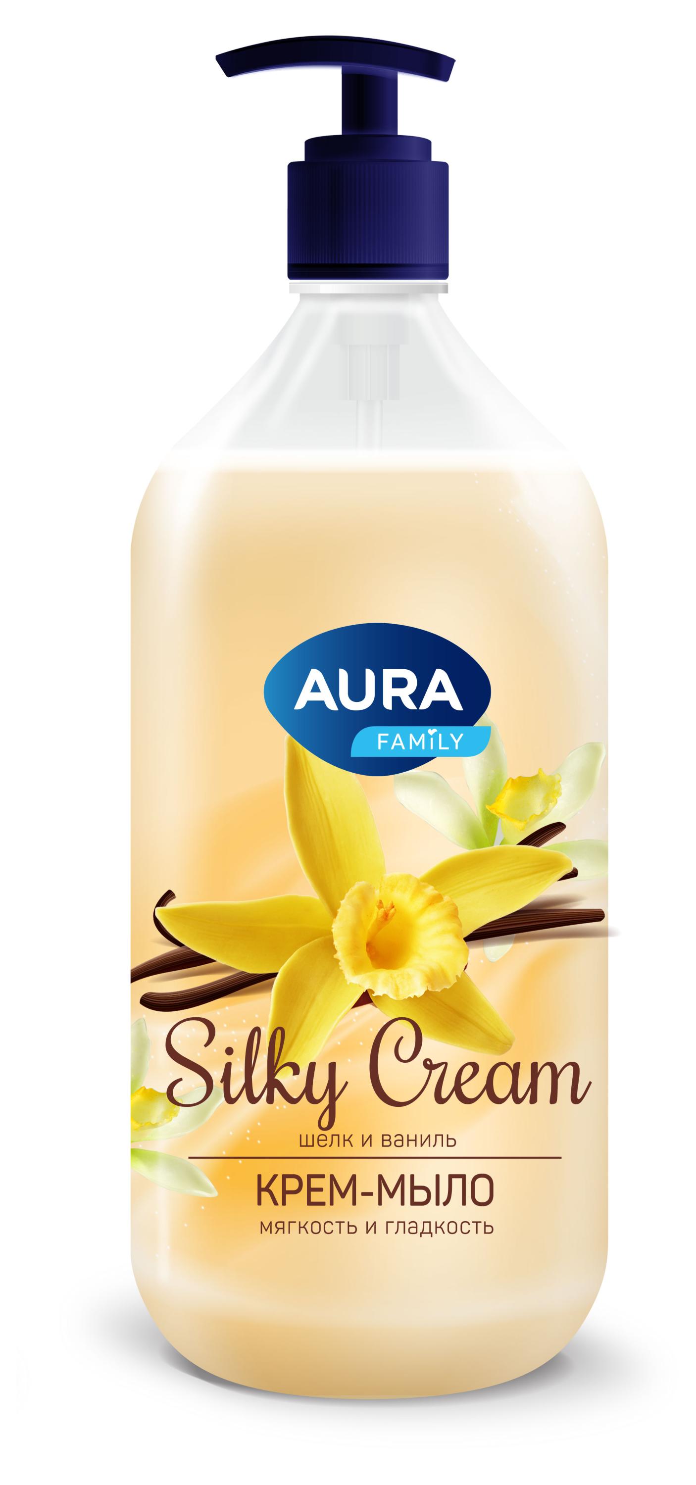 

Крем-мыло Aura Шелк и ваниль Silky Cream, 1000 мл
