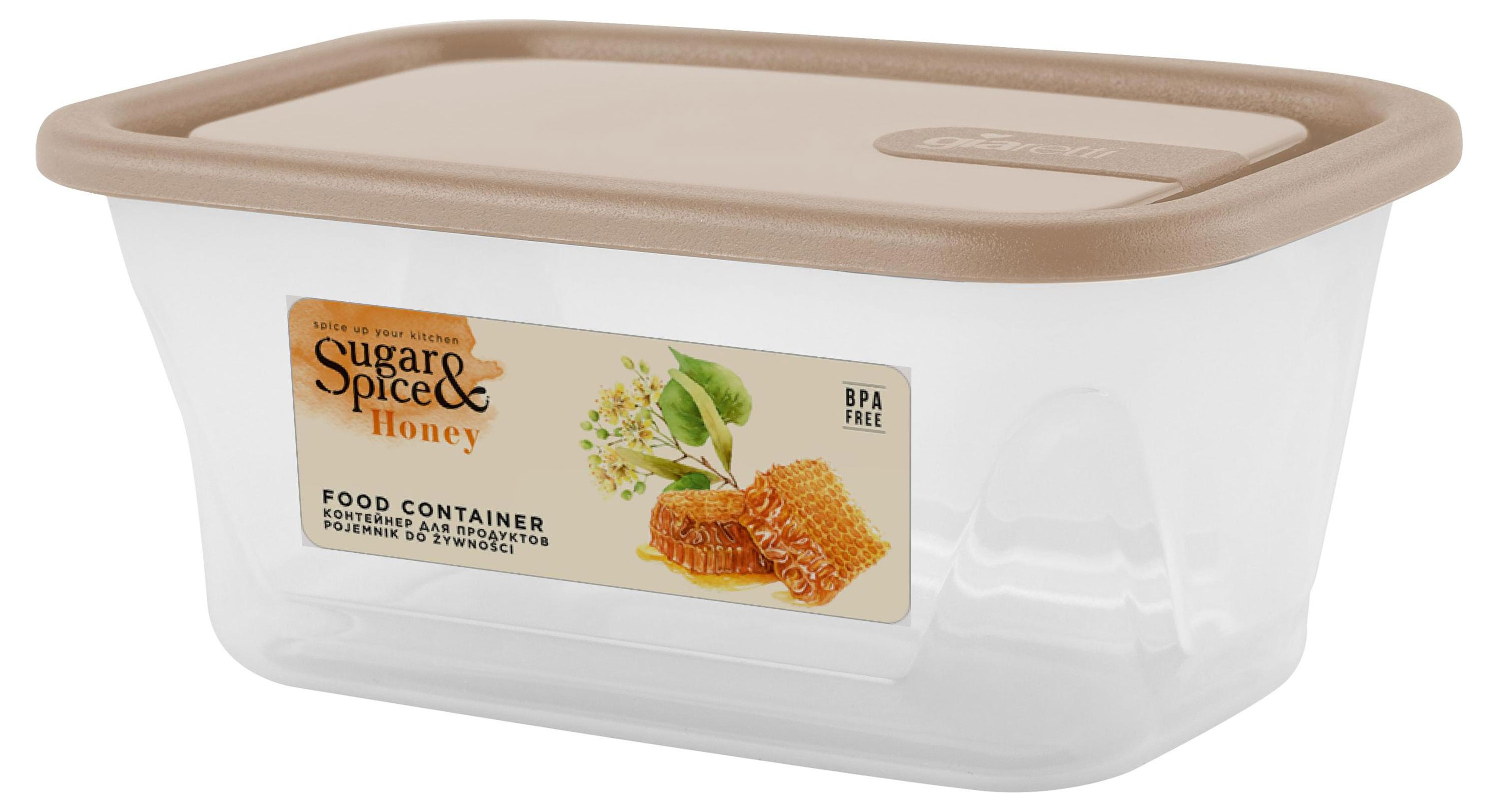 

Контейнер для продуктов Sugar&Spice Honey прямоугольный латте, 0,2 л