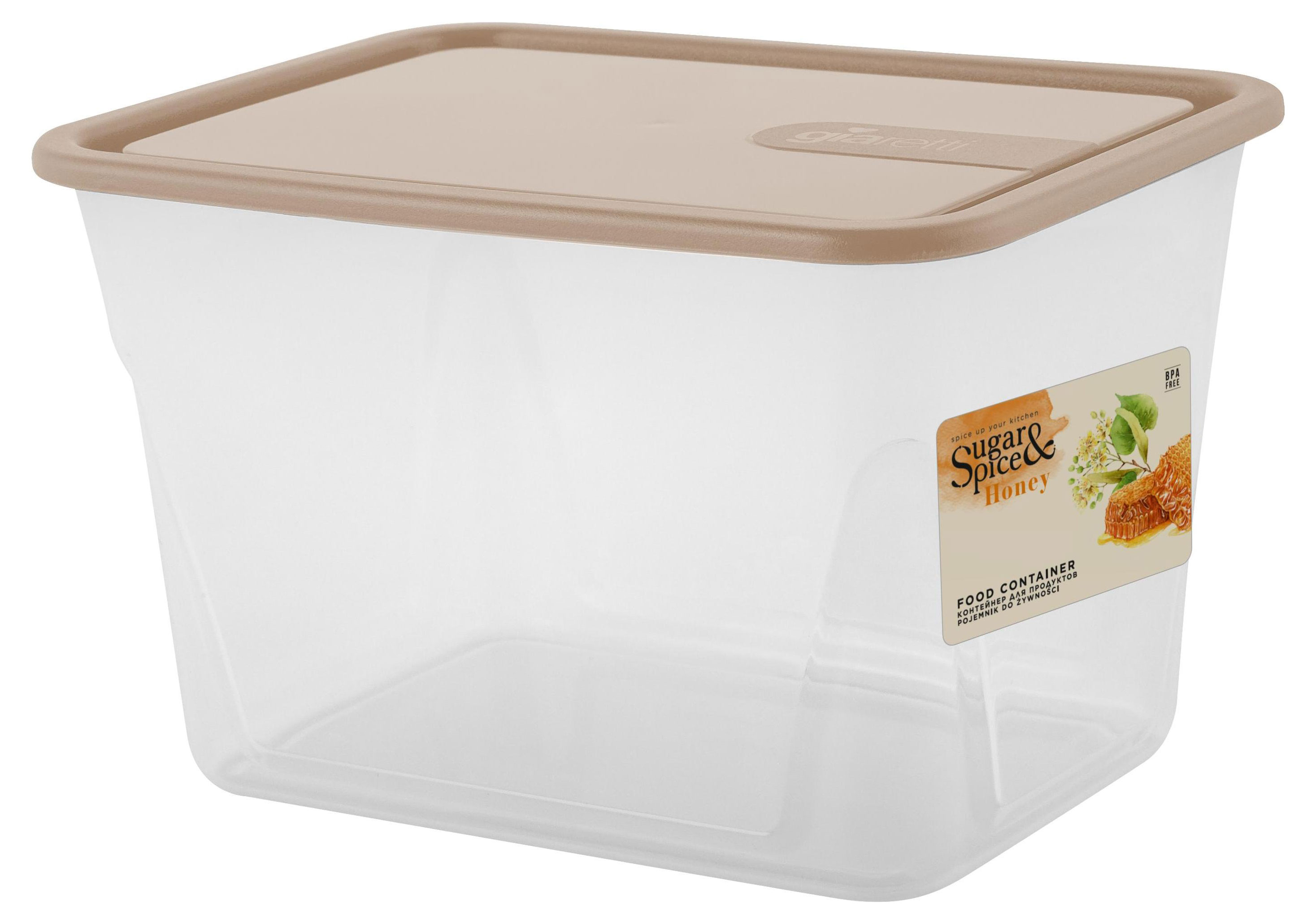 

Контейнер для продуктов Sugar&Spice Honey прямоугольный латте, 1,2 л