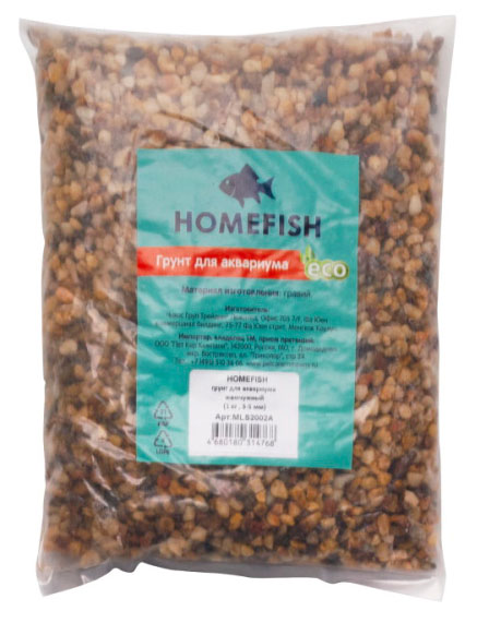 

Грунт для аквариума HOMEFISH жемчужный 3-5 мм, 1 кг