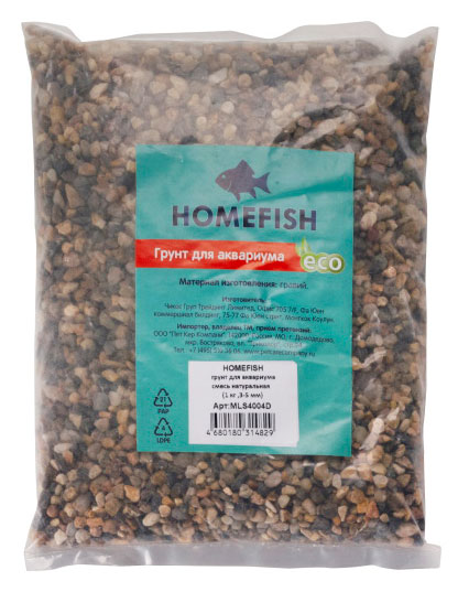 

Грунт для аквариума HOMEFISH смесь натуральная 3-5 мм, 1 кг