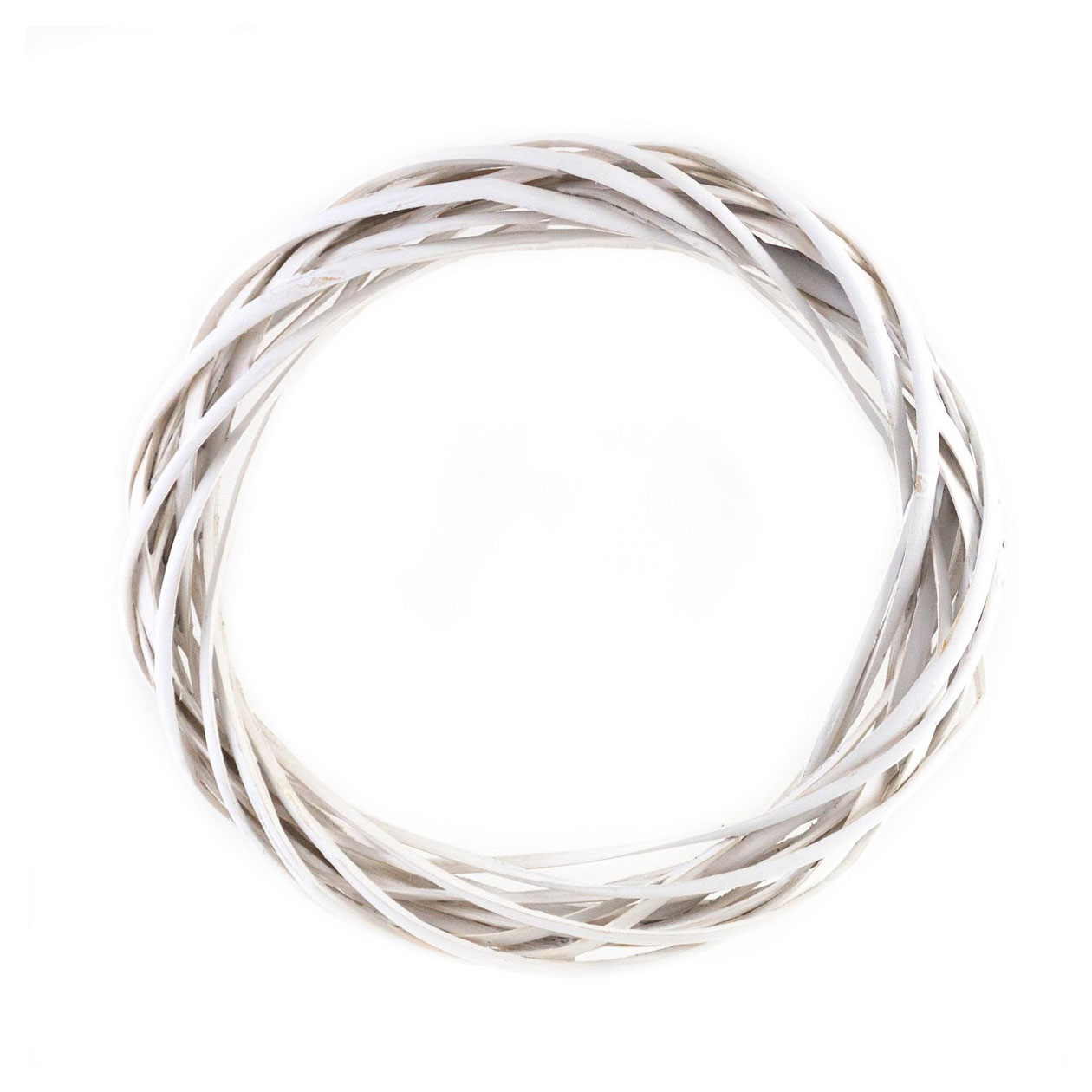 Изображение товара Декоративный венок из ротанга и ивы Азалия Декор белый D25xH4 см