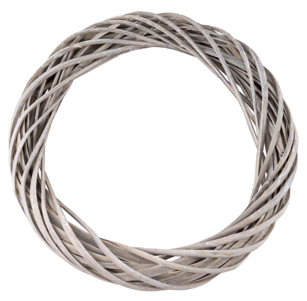 Изображение товара Декоративный венок Азалия Декор из ивы серой D30 см