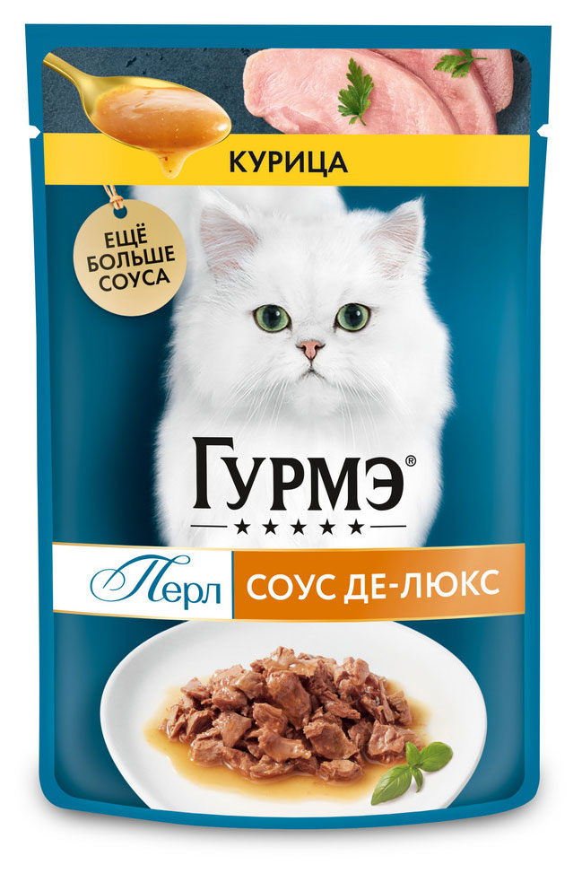 

Корм влажный для кошек Гурмэ Перл Соус Де-люкс с курицей, 75 г