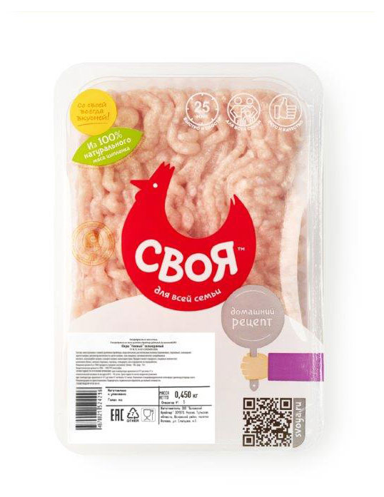 

Фарш куриный СВОЯ Нежный, 450 г
